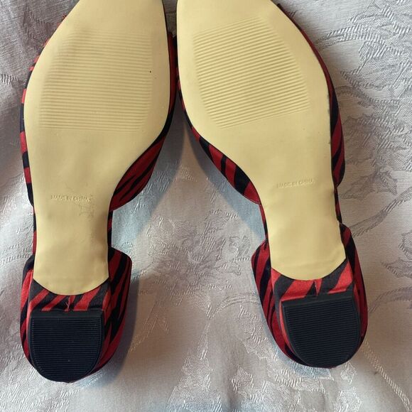 Ross Hommerson Monet Open Toe Zebra Print Dressy Flats Size 8.5 - Picture 8 of 10